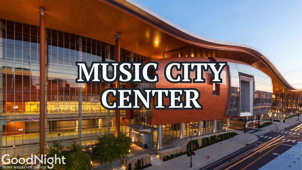 This image shows the striking exterior of Music City Center, surrounded by Nashville’s vibrant streets and carefully maintained landscaping. The architectural lines and sense of movement reflect the city’s thriving business and cultural scene, positioning the property in a dynamic urban context.